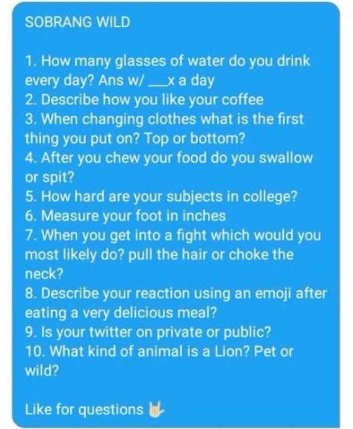 cabhabes's tweet photo. 1. 12 x a day💦💦
2. creamy😋
3. Bottom 
4. Swallow coz I ain’t wasting any🤤
5. hardcore hard as fuck💪
6. 10 inches🦶🏼
7. choke to death😈
8. 😇
9. public coz why not🌍
10. wild rawwwwwwwwrrrr🐯

#SOBRANGWILD https://t.co/zJ2buMcfs3