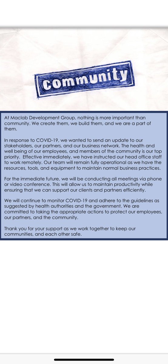 mdgdevelopment's tweet image. We are doing our part to minimize the spread of COVID-19. We wish you all good health, and thank you for your support as we work together to keep our communities, and each other safe. #covid19 #besafeandbewell