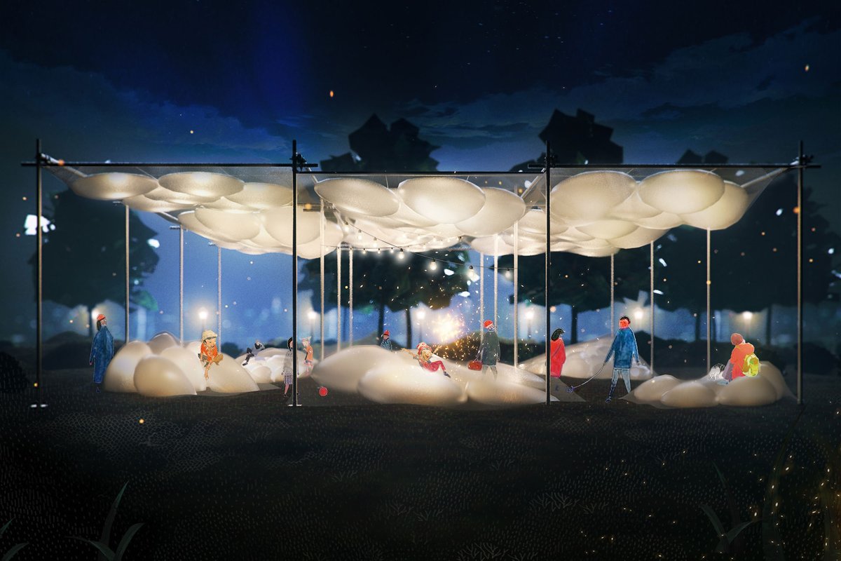 CenterForArch's tweet photo. In spite of everything, the winning 2020 City of Dreams Pavilion is SO CLOSE to its Kickstarter goal! Conceived by LA-based designers Ying Qi Chen and Ryan Somerville, Pneuma hopes to be built on Roosevelt Island as part of @FIGMENTNYC. Donate by Saturday: https://t.co/d0qi6FRygg https://t.co/B1j0fczgVx
