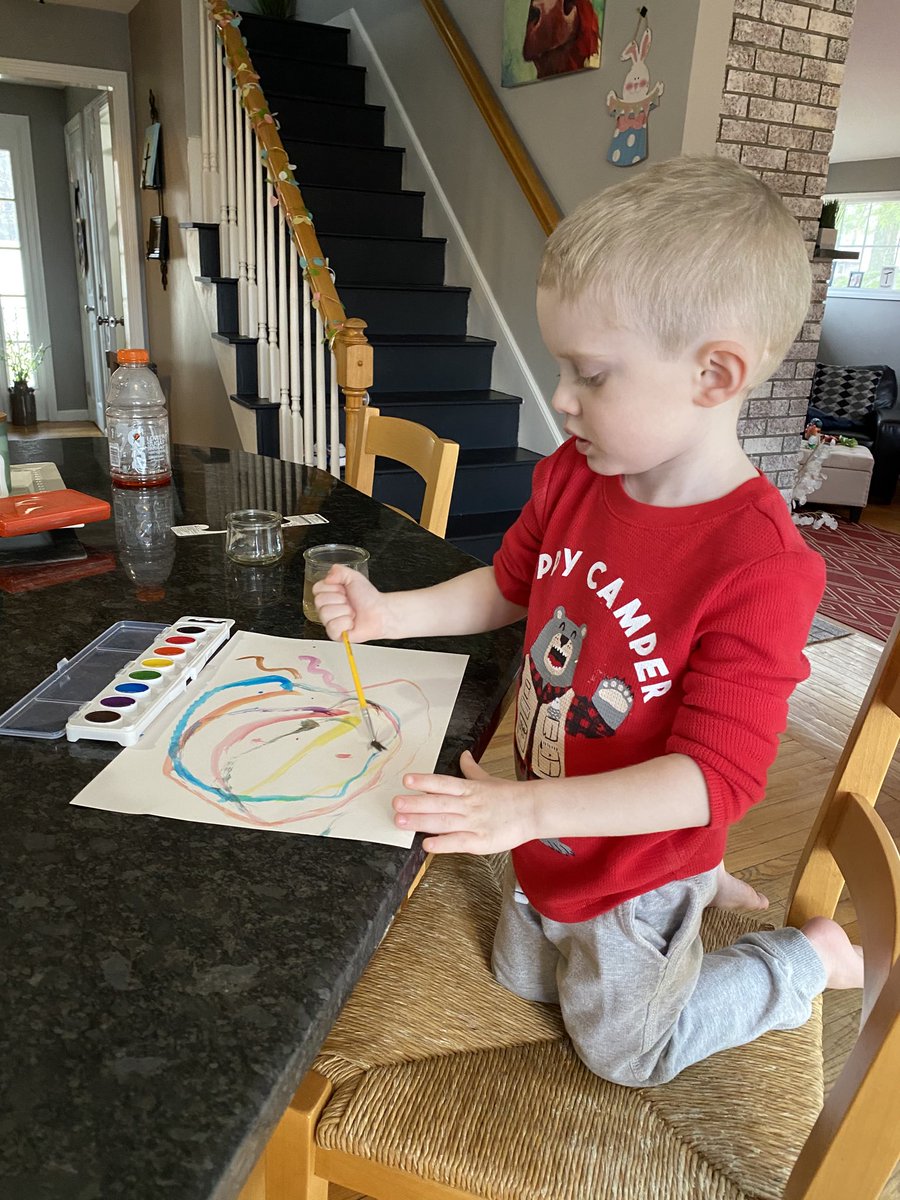 Slime and water color painting for us this morning ⁦<a href="/kpoissonbbc/">Kristen Poisson</a>⁩ ⁦<a href="/kcrebasehps/">Karen Crebase</a>⁩ ⁦<a href="/kalleyMSW/">Kelly Alley</a>⁩