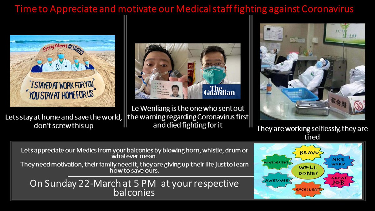 absktweets's tweet photo. #IndiaFightsCorona #jantacurfew #appreciatemedics @narendramodi
They need it, their family need it, let's do it. 22 March @5pm https://t.co/hCJoYwstZ8
