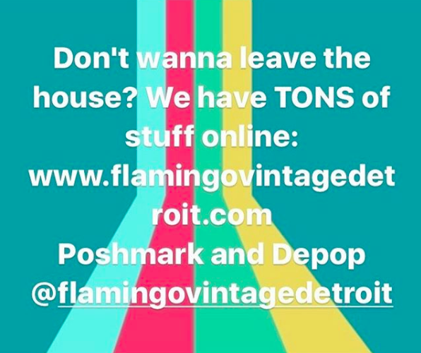 Small businesses like <a href="/DetroitFlamingo/">Flamingo Vintage Detroit</a>, a Round 12 #MotorCityMatch Cash Awardee, rely on your support 💕If you're cooped up in the house and feel like getting your vintage fix-- check out their online shop!