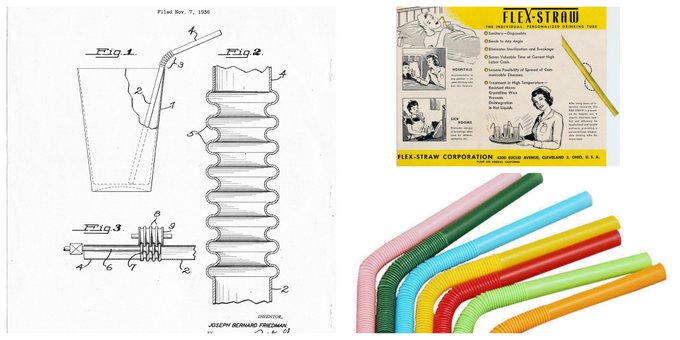 Las pajitas no siempre fueron flexibles. Esta particularidad fue inventada por J. Friedman para ayudar a que su hermana alcanzara a beber. Lo patentó en 1936, fundó la Flex-Straw Corporation y comenzó a venderlas a hospitales, donde resultaban muy útiles  #gominolasdepeseta