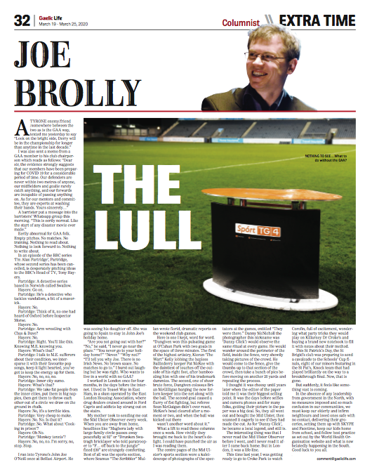 Gaelic_Life's tweet photo. #BuyGaelicLife Read Joe Brolly's piece about the special place that local papers have had in his life, particularly how they recorded one bruising game at O'Cahan Park - Another #MustReadGL column from @JoeBrolly1993 - Buy the digital edition now - https://t.co/gt9SarfLlG https://t.co/PUxZtz5NsH
