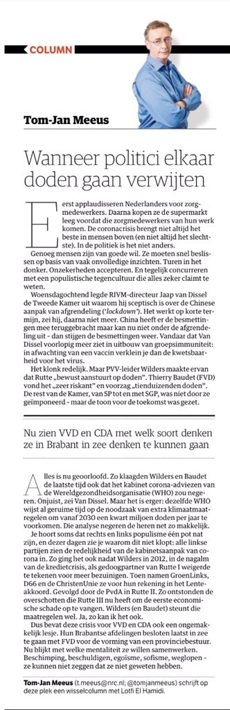 “Ultra linkse” NRC columnist slaat spijker op kop. Laten we een beetje letten op elkaar