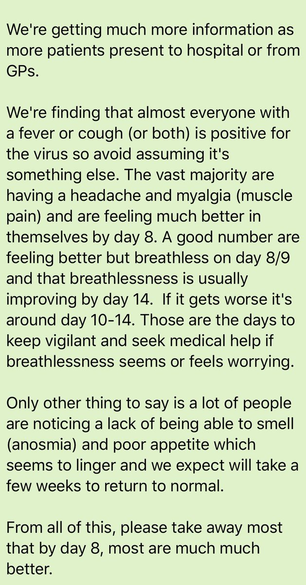 I self-isolated with my family on Monday after hearing two close friends were displaying symptoms. Today I developed a cough, tight chest, headache &amp; muscle pains. This information suggests I have #coronavirus. I urge you to self-isolate immediately if you have symptoms-Stay safe