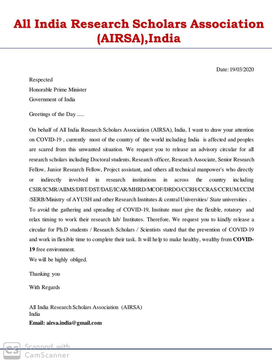 All India Research Scholars Association (AIRSA) tweet media