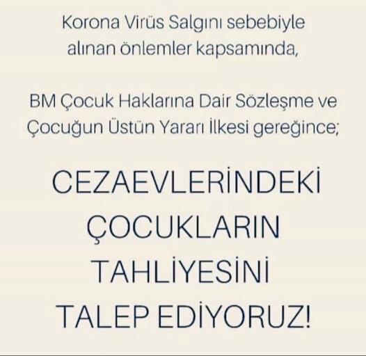 HAPİSHANEDEKİ Çocukların, Bebeklern, Kadınların SESİNİ DUYUN! Sadece ve sadece insan olmanın gereğini yerine getirelim. 

#780BebekHapiste 

EnfekteOlmadan Tahliye
#isistengecmeden
#ÇocuklaraTahliye