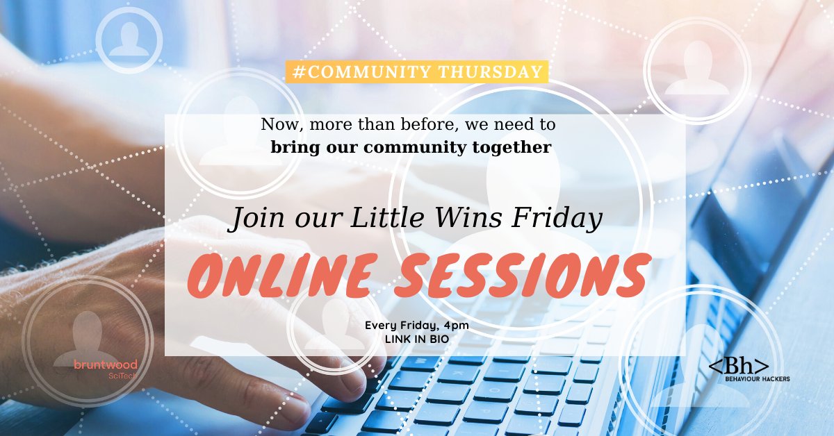 BehaviourHacker's tweet photo. Tomorrow 4 pm join our Little Wins Friday 👉 ttps://buff.ly/394e1nU
#Collaborate #Innovate #Celebrate #Together #Community #SelfIsolation #Covid19 #BehaviourHackers #LittleWinsFriday #CommunityThursday https://t.co/7H1oIKs9gt