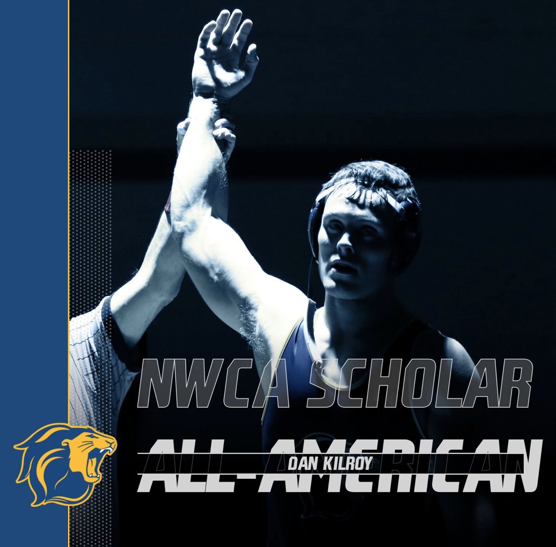 NWCA Scholar All-Americans! GPA of 3.2 or above, in half the team competitions, and at least .67 win percentage. Kilroy earns his 4th honor and sets another all-time  team record! #tcnj #tcnjtoday #LionStrong