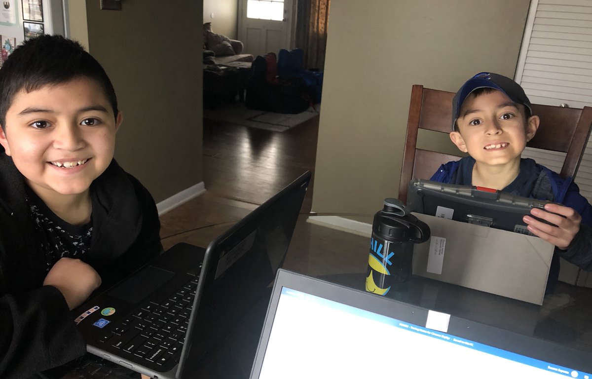 AliElfessiD54's tweet photo. Virtual Learning Day 2:
1. Ask parents to send you pictures of their students working from home.
2. Post said pictures of students smiling, focusing, and working hard!!! 
📘📝💯
#54StepsUp #ILSchoolsStepUp #EaglesAldrin #BetterTogether https://t.co/kSbFn7Z34H
