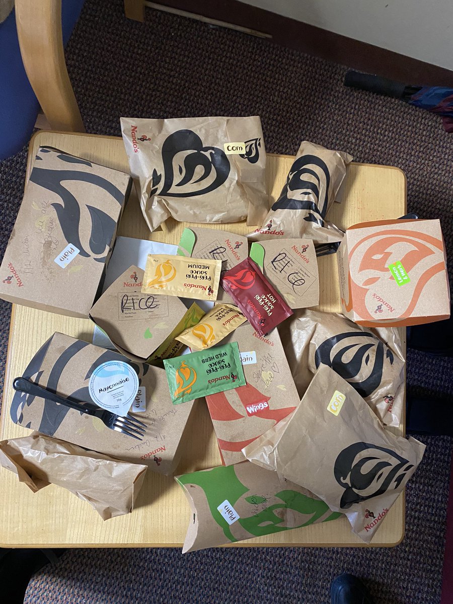 debsmoreyx's tweet photo. @NandosUK thank you so much for delivering all this Nando’s to @CUH_NHS . You are a blessing! https://t.co/ZMzB3ou2Gt