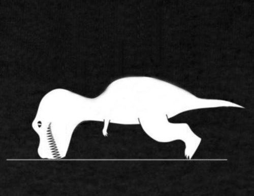 chrisbreslin's tweet photo. And here we have a T-Rex trying to walk on four legs..... #tippingpoint https://t.co/dftw39ITUw