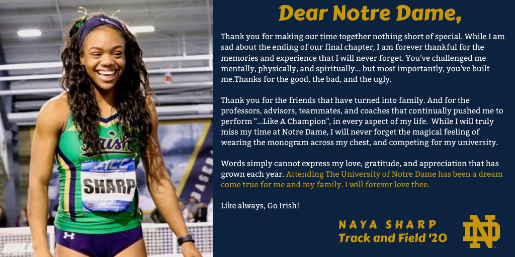 Notre Dame Student Athlete Welfare And Development On Twitter Dear Notre Dame Attending The University Of Notre Dame Has Been A Dream Come True For Me And My Family I Will Forever Love Notre Dame Student Athlete Welfare And Development On Twitter Dear Notre Dame Attending The University Of Notre Dame Has Been A Dream Come True For Me And My Family I Will Forever Love
