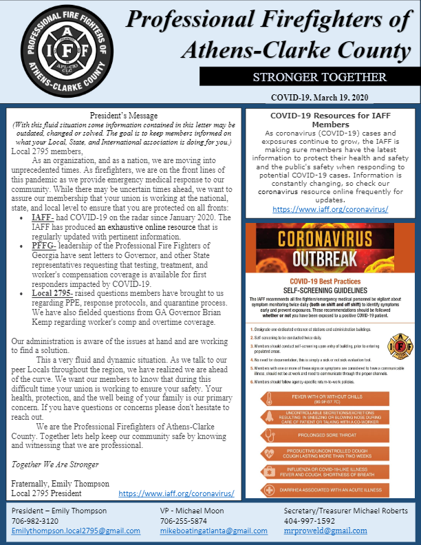 #coronavirus #TogetherWeAreStronger #IAFF