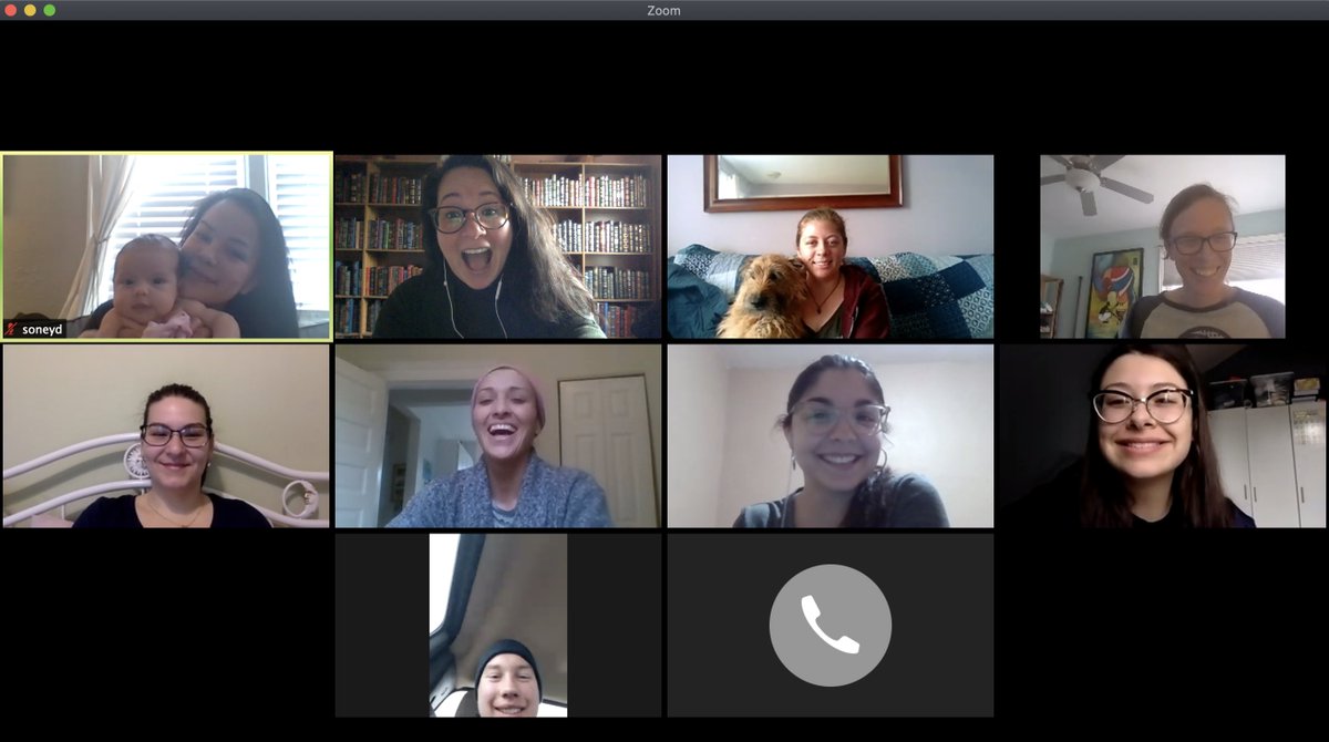 ecofebria's tweet photo. OK #COVID019 , #HealthyHeadwatersLab is doing our best, building resilience &amp; supporting well-being through humour &amp; connection, basically through any means necessary #LabSelfie #TeamChat #SocialDistancing #InThisTogether https://t.co/vjvaLdOkap