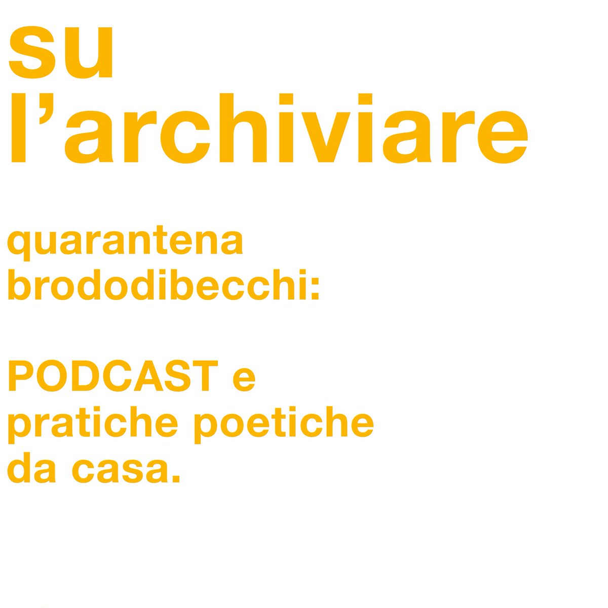 brododibecchi's tweet photo. Podcast in #quarantena, la pratica di oggi è bizzarra ma arriva dritta al punto. Archiviare, mettere in ordine, scoprendo cose preziose e inaspettate. Tanti ospiti @Archiviozeta @CSACParma e vari spunti per giocare a mettere il proprio caos a posto!
https://t.co/A8XrwcbY04 https://t.co/2f4CGSyvK8