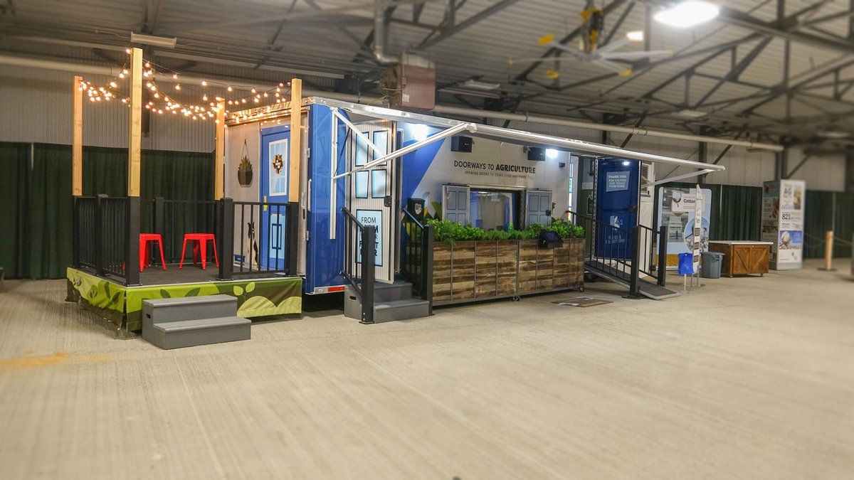 mixdesigninc's tweet photo. Tasked with telling the story of Texas agriculture in a mobile and engaging way, the mix team  told the story through interactive photo ops, touchscreen kiosks, oversized books and coloring stations and a custom designed experience trailer with interactive and tactile learning. https://t.co/blK7krFHDG