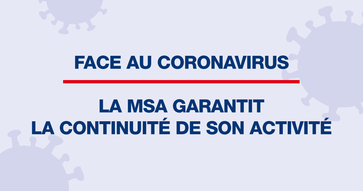 #Covid19 La MSA garantit la continuité de son activité et
le versement des prestations à ses 5,6 millions d’adhérents. Des mesures exceptionnelles sont mises en oeuvre pour maintenir le service et soutenir les salariés, exploitants et employeurs agricoles.
msa.fr/coronavirus-co…