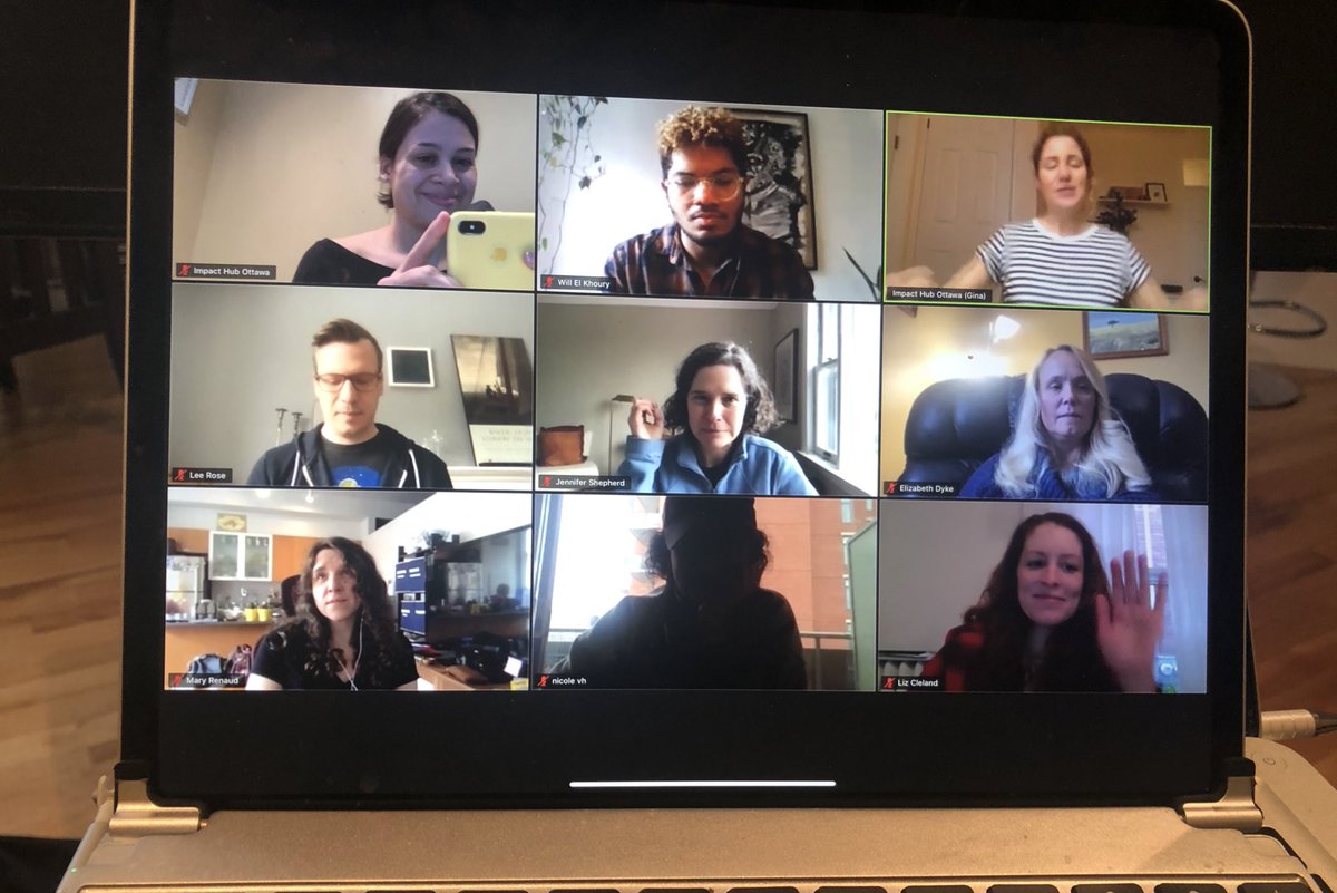 So great to see so many #hubbers faces again today, connecting in our first virtual hang out! More to come and thanks for brightening our days <a href="/HubOttawa/">Impact Hub Ottawa</a>