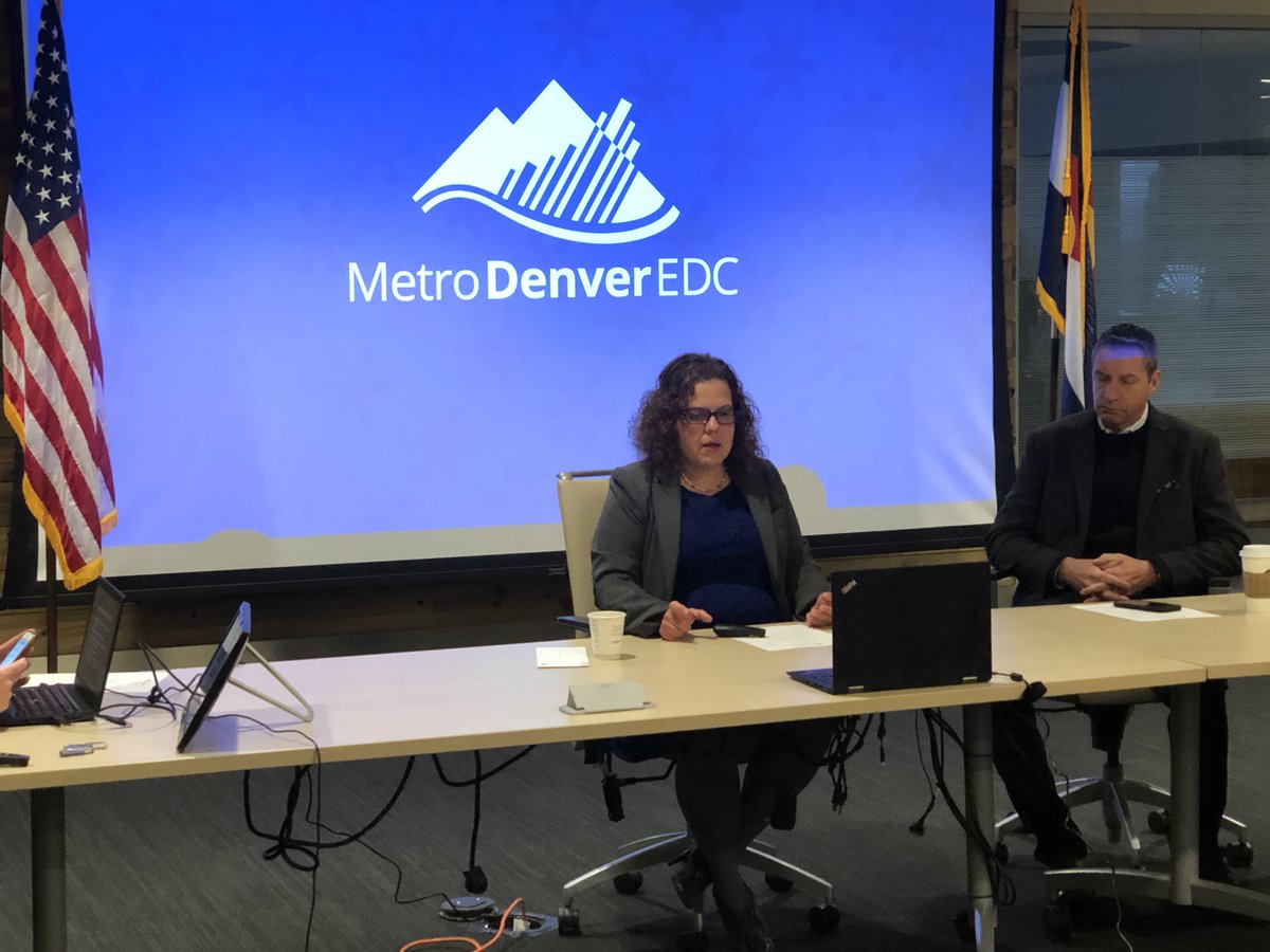 MetroDenverEDC's tweet photo. We were happy to have Dr. Michelle Barron – Medical Director of Infection Control &amp; Prevention for @UCHealth – speak w/ our board today. She and her team are the front lines of CO's #COVID19 response and we appreciate her info and insights as they work to protect our #community. https://t.co/hv03JTt7pj