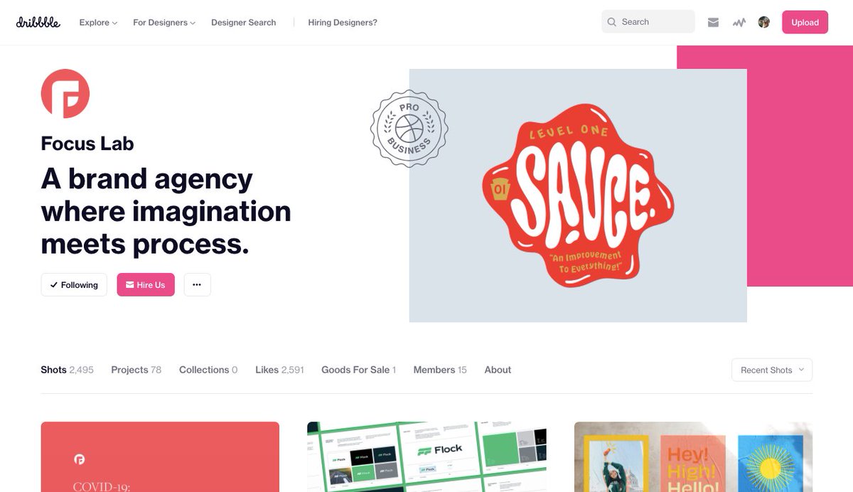 🏀✨Brand agency <a href="/FocusLabLLC/">Focus Lab</a> keeping things fresh and saucy with their new Pro Business Profile! — buff.ly/2TYTHjA

#dribbble #dribbblers #design #designers