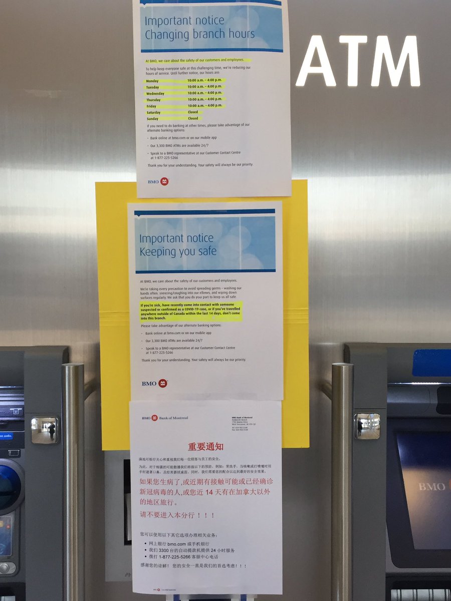 To protect our clients and employees from COVID19 <a href="/bmoAmbleside/">THE BMO Ambleside Family</a>, we start limiting the number of people at the branch and implementing the social distance by marking tapes on the floor. It works like a line-dance and clients appreciate it!#bmoBCY #proundtoworkatbmo
#bmo #B4U