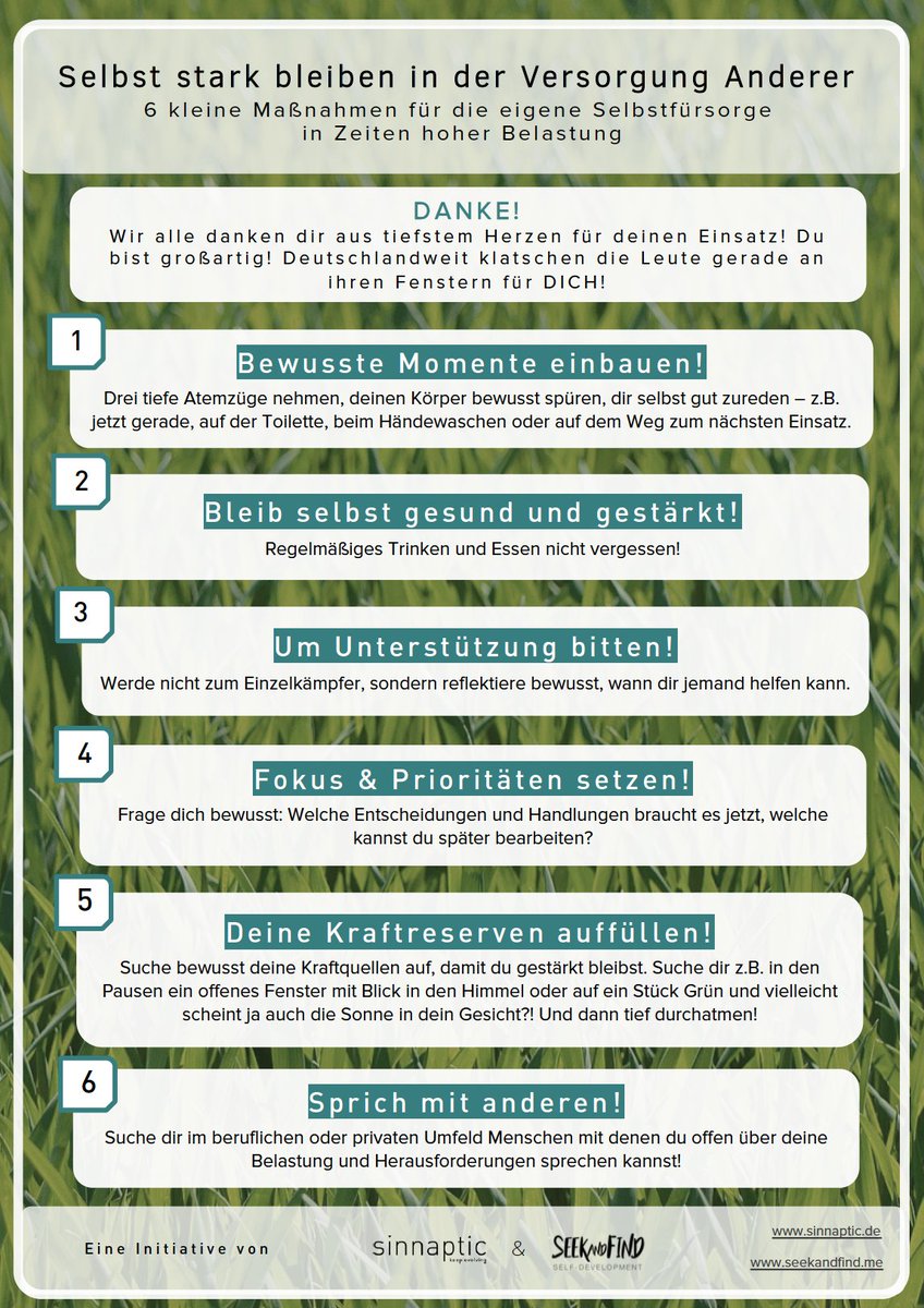 sinnapticGmbh's tweet photo. Ein besonders großes DANKESCHÖN an alle, die aktuell unter besonderer Belastung für unsere Versorgung „normal“ weiterarbeiten. Ihr seid großartig! Bitte verliert beim Versorgen anderer euer eigenes Wohlergehen nicht aus dem Blick! https://t.co/rOiMjMvpFn 
#covid19 #coronaHelden https://t.co/YWGfHZhUFK