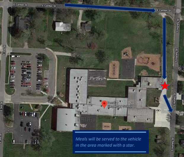 raypecschools's tweet photo. For families who rely on school meals, to-go breakfast and lunch will be provided at no charge to any Ray-Pec student Mon-Fri, March 23 to April 3. Sites: Peculiar Elem, Eagle Glen, Raymore Elem, Timber Creek. More details: https://t.co/SAJFUU8MAQ #raypec https://t.co/uNhSvM9vwH