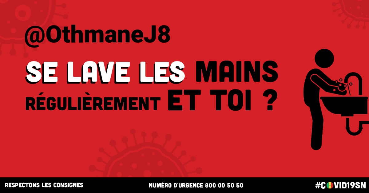 covid19sn's tweet photo. .@OthmaneJ8 respecte les consignes sanitaires #Covid19SN #Kebetu Toi aussi sensibilise en créant ton image de respect des consignes sur https://t.co/05qtMUhfJE https://t.co/fHQRAqEYHc