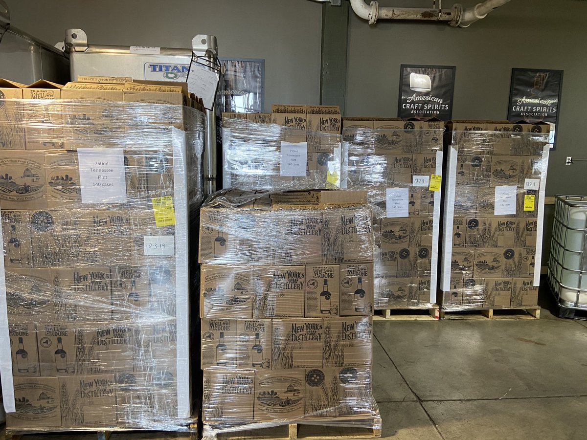 MarcCohenNY's tweet photo. You’re looking at the 1st bottle (from 6’ away with the master distiller) of the 1st batch of @RochesterChambr member @BlackButton85’s FDA approved hand sanitizer to help fill the #ROC community need. This is what it looks like when the community comes together in times of need! https://t.co/P81rlZDW7P