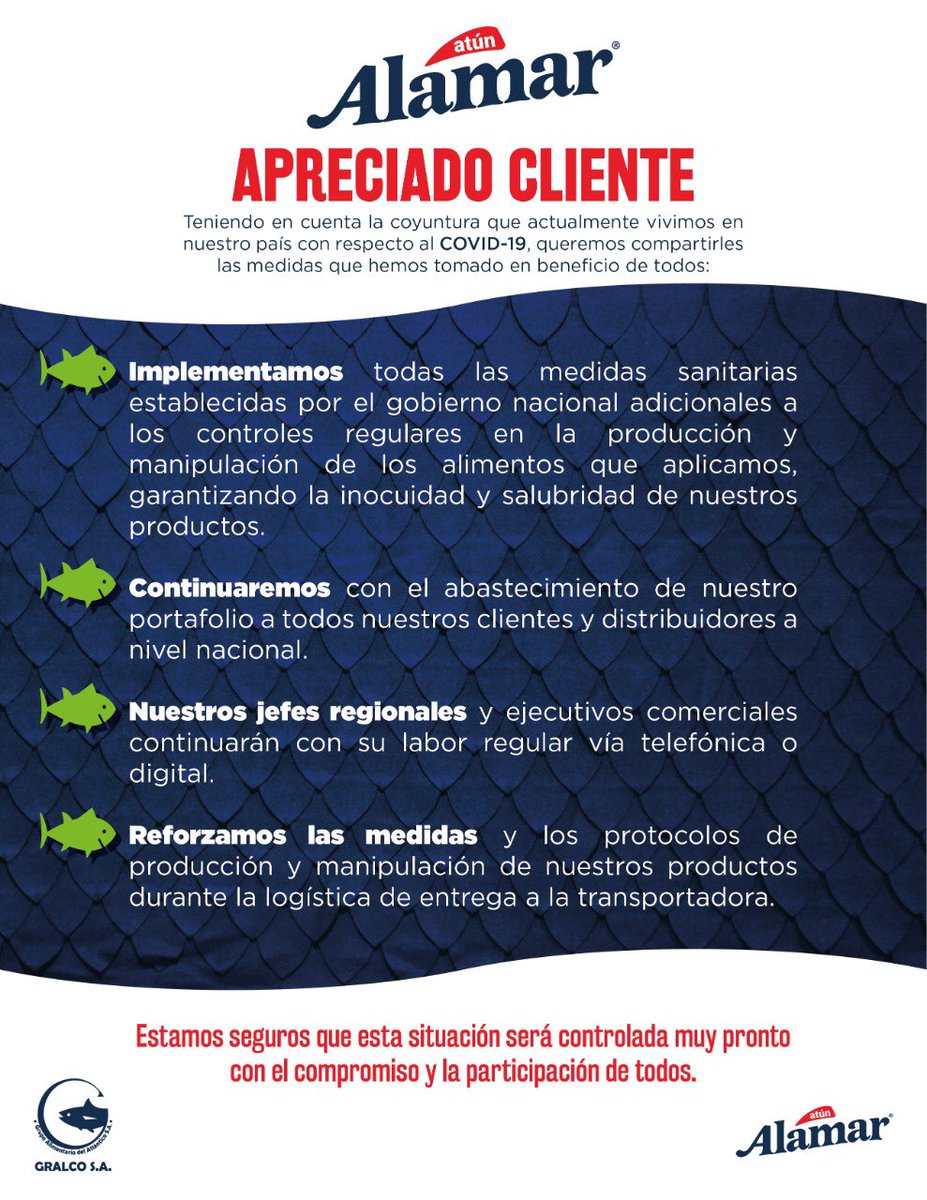 AlamarCol's tweet image. Un mensaje de tranquilidad para todos nuestros clientes. #JuntosPodemosLograrlo