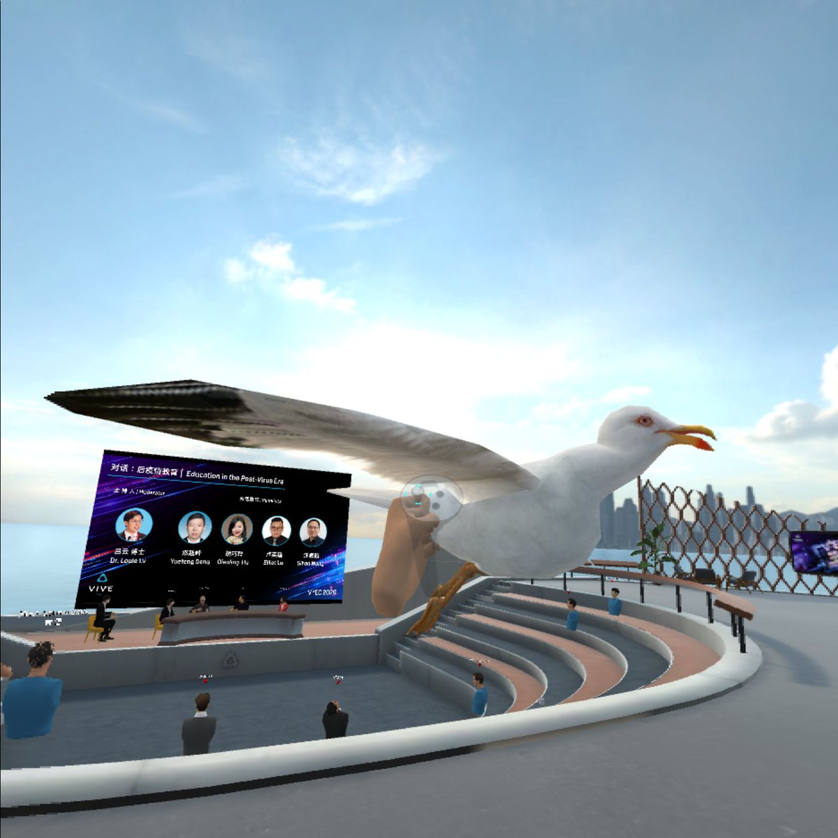 richardlai's tweet image. Today I attended a VR conference for the first time, and it was nice to be able to virtually shake hands with friends from around the world. Even though I couldn’t physically try new gear, I appreciated how the keynotes became a lot more fun using virtual props. #V2EC #V2EC2020