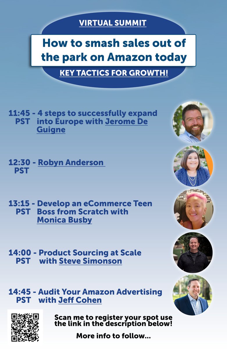 We have organised our own Amazon Work From Home Education Day, called 'How to smash sales out the park on Amazon today – Key tactics for growth!'

We're running this virtual summit next Tuesday the 24th of March starting from 9am PST - Register below...
zoom.us/meeting/regist…