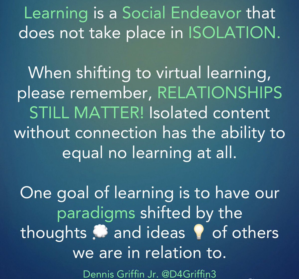 D4Griffin3's tweet photo. Just a thought 💭 about teaching during #COVID19ON 

@PrincipalKafele @SteeleThoughts @DavidGeurin @RosaIsiah @HillMrispo @basil_marin @posickj @cradisch_wc @educationhall @casas_jimmy @jeffreykubiak @mccoyderek @unfoldthesoul @EdReimagined @WmStubbs 

#edugladiators #CultureEd https://t.co/OUZCqnxTy0