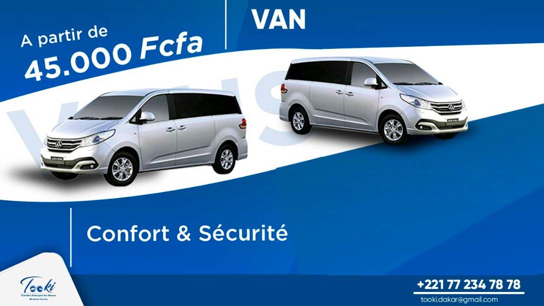 My_Tooki's tweet photo. Profitez de notre large gamme de VANS pour vos voyages en familles ou d’affaires à partir de 45 000FCFA
#Kebetu #Tooki #Travel #Team221 #Lesgourmandisesdekarell #Senegal #Van https://t.co/a8vPwnIP94