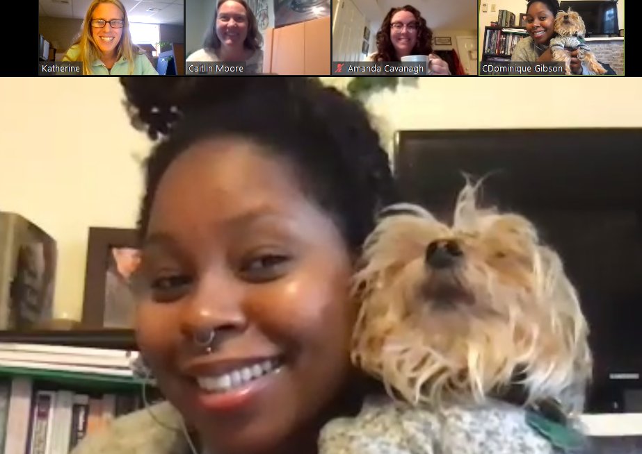 katmeach11's tweet photo. Keeping up with the crew and getting through the day with some virtual coffee/lunch breaks. Great way to keep spirits up. #COVID19 #WomenInSTEM #CoffeeBreaks #CheckInChat
@ChristyPhd
@moore_science_
@cavycavs https://t.co/Qn6qMQDne1