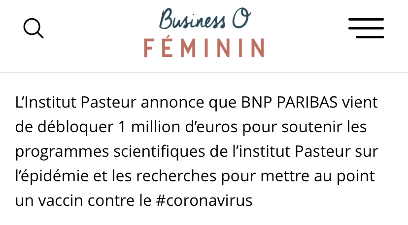 BertrandCizeau's tweet photo. Soutien et gratitude à l’ensemble du personnel de santé et des chercheurs en première ligne dans cette lutte contre l’épidémie du #COVID19. 🙌 @institutpasteur / @BNPParibas https://t.co/r7FIngADat