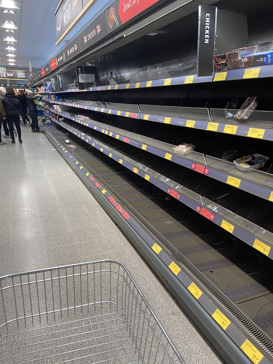 justcalledtosay's tweet photo. Spoke to a nurse at Aldi this afternoon. She works on a ward for the elderly. She says they’re worried about catching the virus but mostly they’re scared of not having the opportunity to buy food. This was the state of my local store today. Bear that in mind &amp; don’t be a dick https://t.co/xZWUuzvYpD