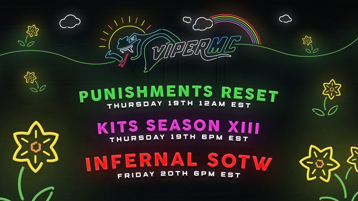 EvanForty's tweet photo. Viper’s Spring Update begins today! 💫
✦ Server IP: https://t.co/mg21Z14Z35
✦ Store: https://t.co/h11vwRUuRN
 
In celebration, I will be giving away the following:
 
✦ 1 Pyro Rank
✦ 10 Partner Packages
 
Follow @EvanForty and @ViperMC, Retweet, and Like to enter. Good luck!💚 https://t.co/E6LcMmKipf