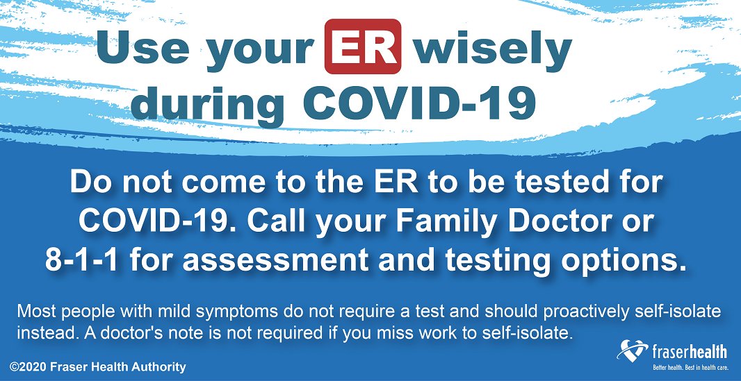 Most people with mild COVID-19 symptoms don’t need a test and should self-isolate instead. A dr’s note will NOT be required if you miss work to self-isolate. #usetheERwisely #coronavirus #covid19 #2019nCOV