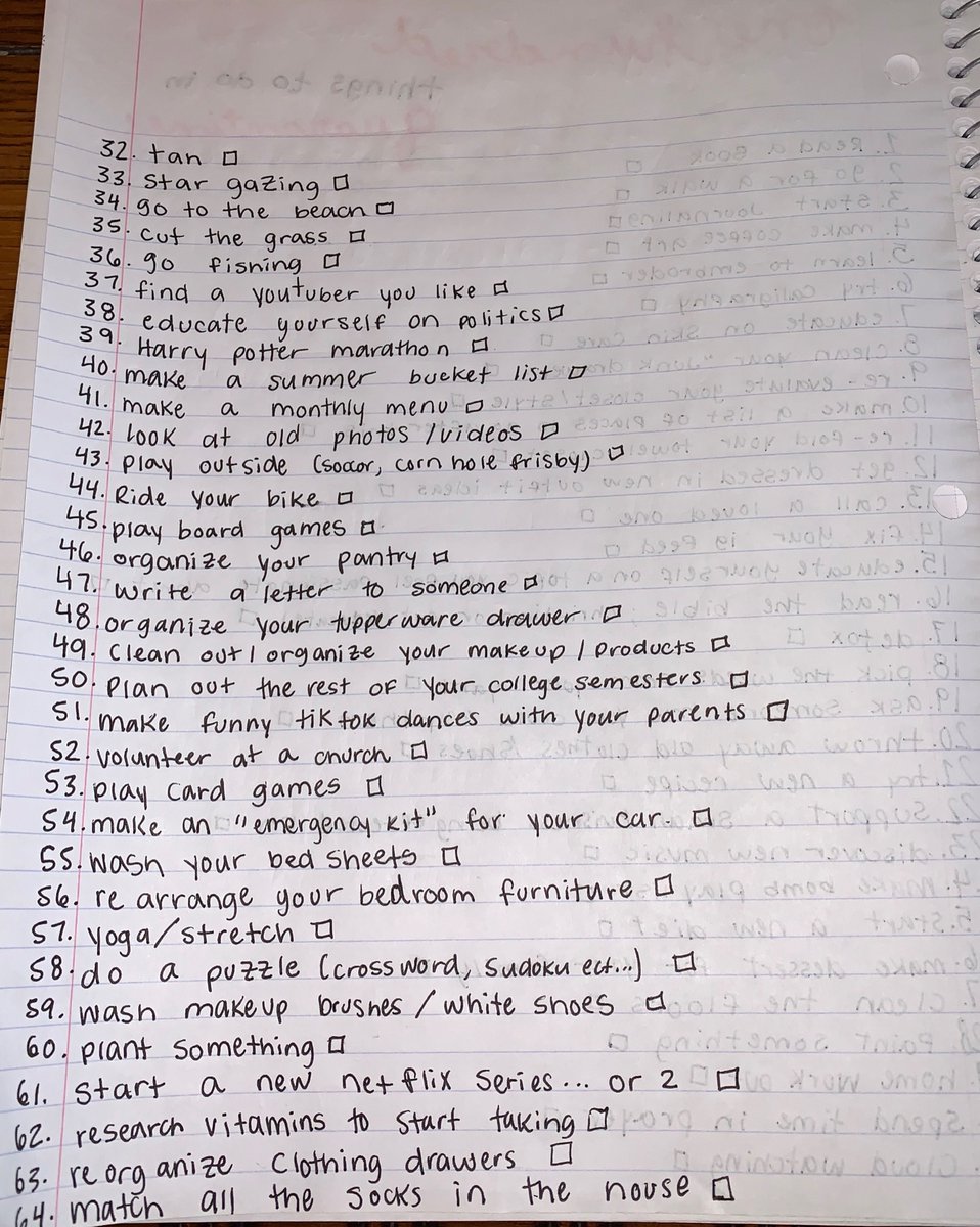 OceanLilllie's tweet photo. 100 things to do in quarantine. RT to save a life 😁 #corona https://t.co/vDGHQkotfS
