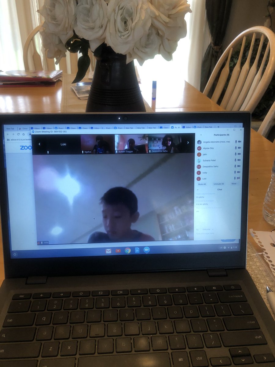 Virtual learning Day 3. Love checking in virtually with my students. Having that face to face time is so important! @JMI_Edison  #shinebrightedison #jmi4th #jmiknights