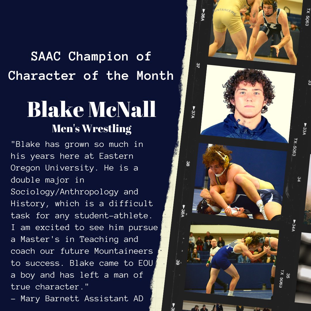 Join me in recognizing <a href="/TheNall133/">Blake McNall</a> for the Champion of Character of the Month! Blake is a Senior on the Men's Wrestling team. He is going to be a great alumni for us and we are excited to see him continue to develop in coaching and teaching.  #GoMounties #CCC