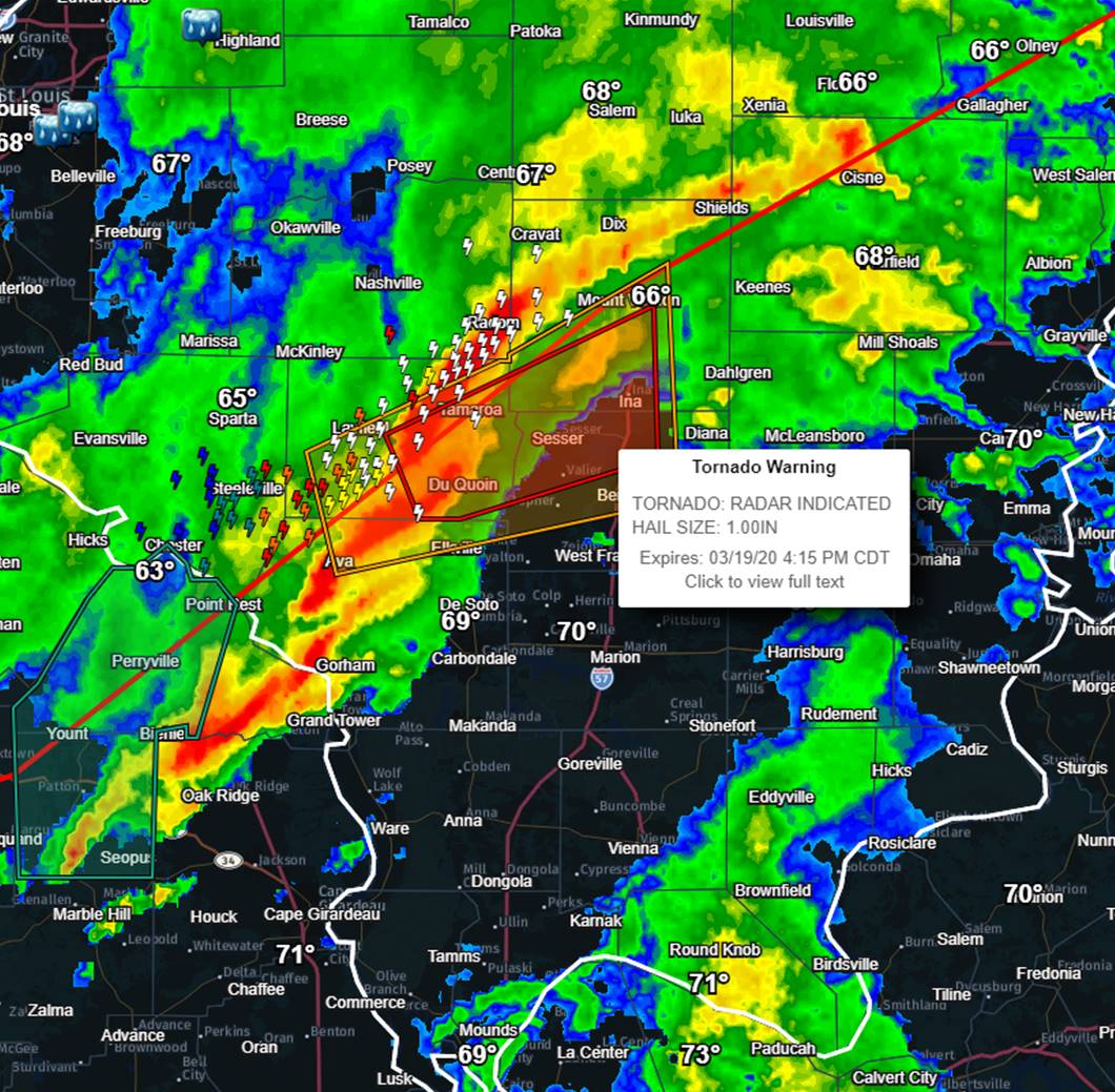 weatherTAP's tweet photo. When a tornado warning is issued for a storm, and you see the warning polygon appear on #RadarLab, just scroll over the warning to see if the tornado is "radar indicated" or "spotted." #weather https://t.co/1rdtdRlA8M