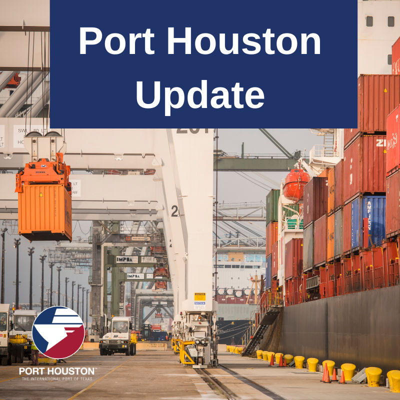 Port_Houston's tweet photo. UPDATE: Port Houston container terminals reopening for regular business March 20. Multi-purpose facilities open for business. Get details here: https://t.co/SixBeQsV72. https://t.co/t7L1K7eGPH