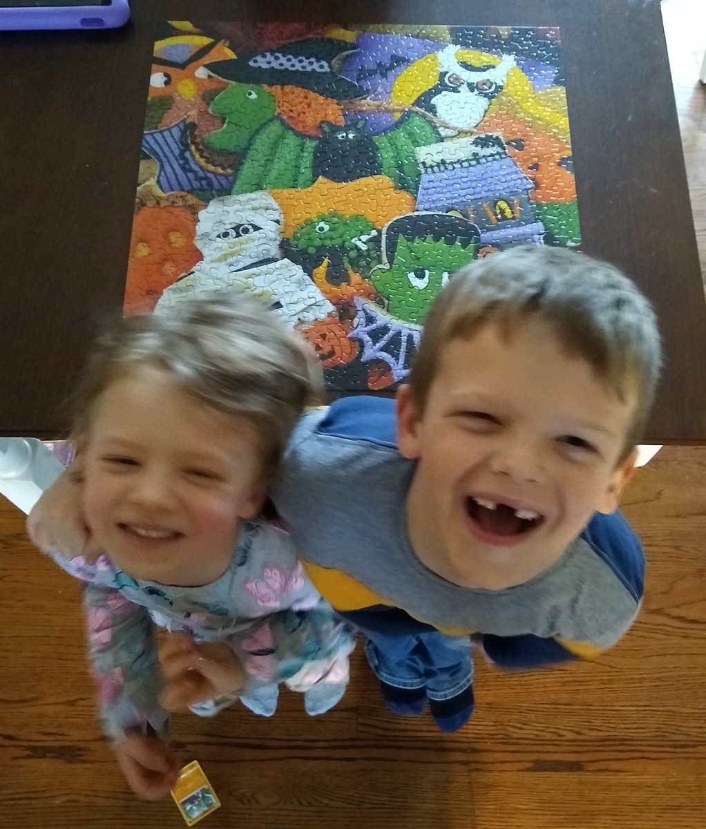 I know it isn't the right season, but we completed our first 500 piece puzzle of our home learning experience. I have two very proud and happy learners!