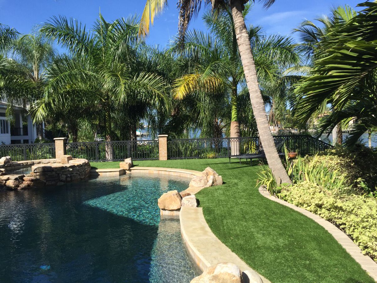 FT_Landscape's tweet photo. Pool perimeters should always have artificial grass👏
Call us today for a free EasyTurf quote at (866) 327-9887.
#poolside #palmtrees #landscapedesign #outdoorliving #easyturf https://t.co/sHiSez41U9