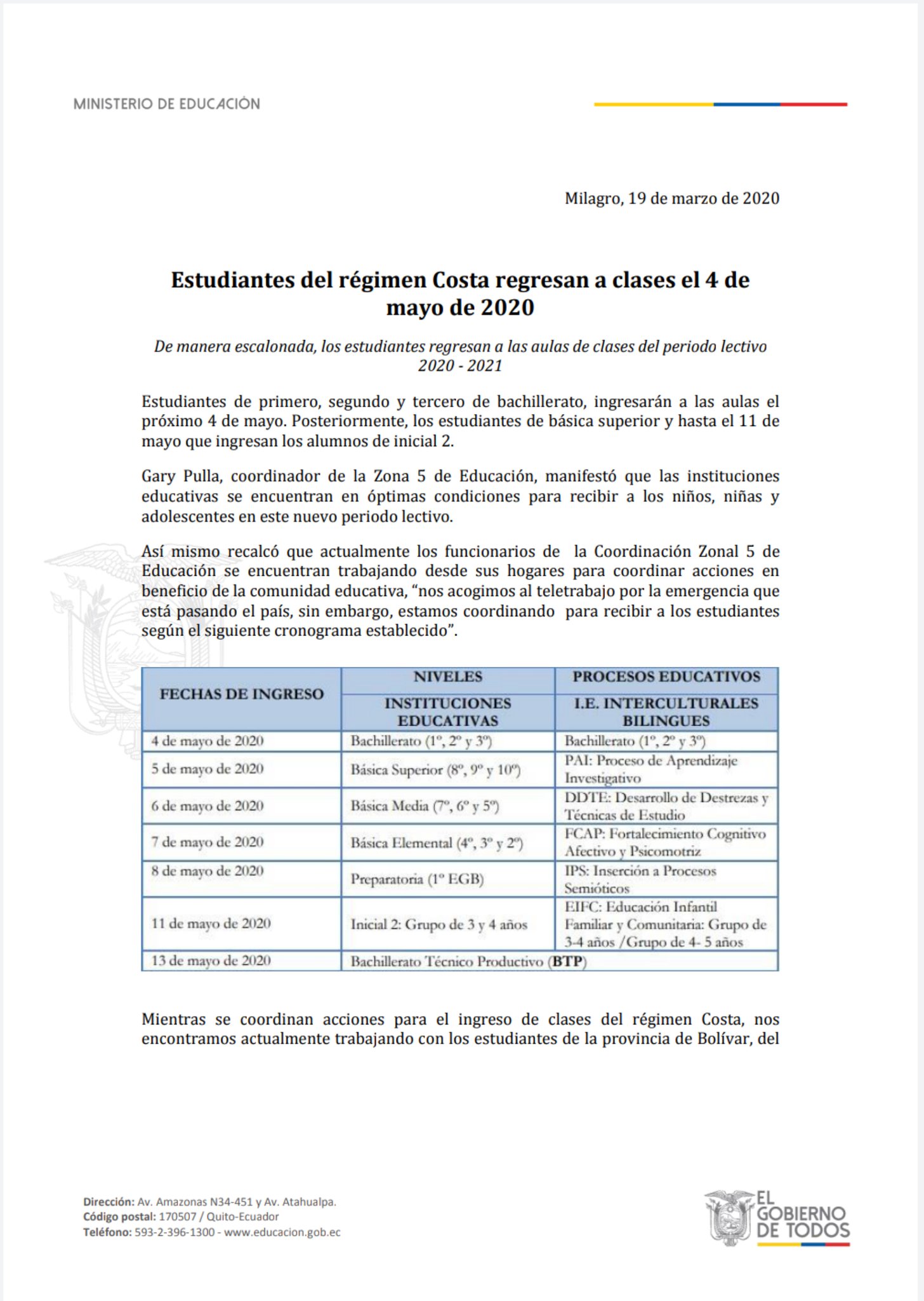 Educacion Zona 5 V Twitter Boletin Estudiantes Del Regimen