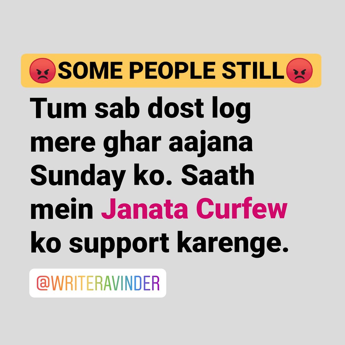 WriteRavinder's tweet photo. Don't do this -> Follow 22nd March -> #janatacurfew https://t.co/LLDdI9xxX1
